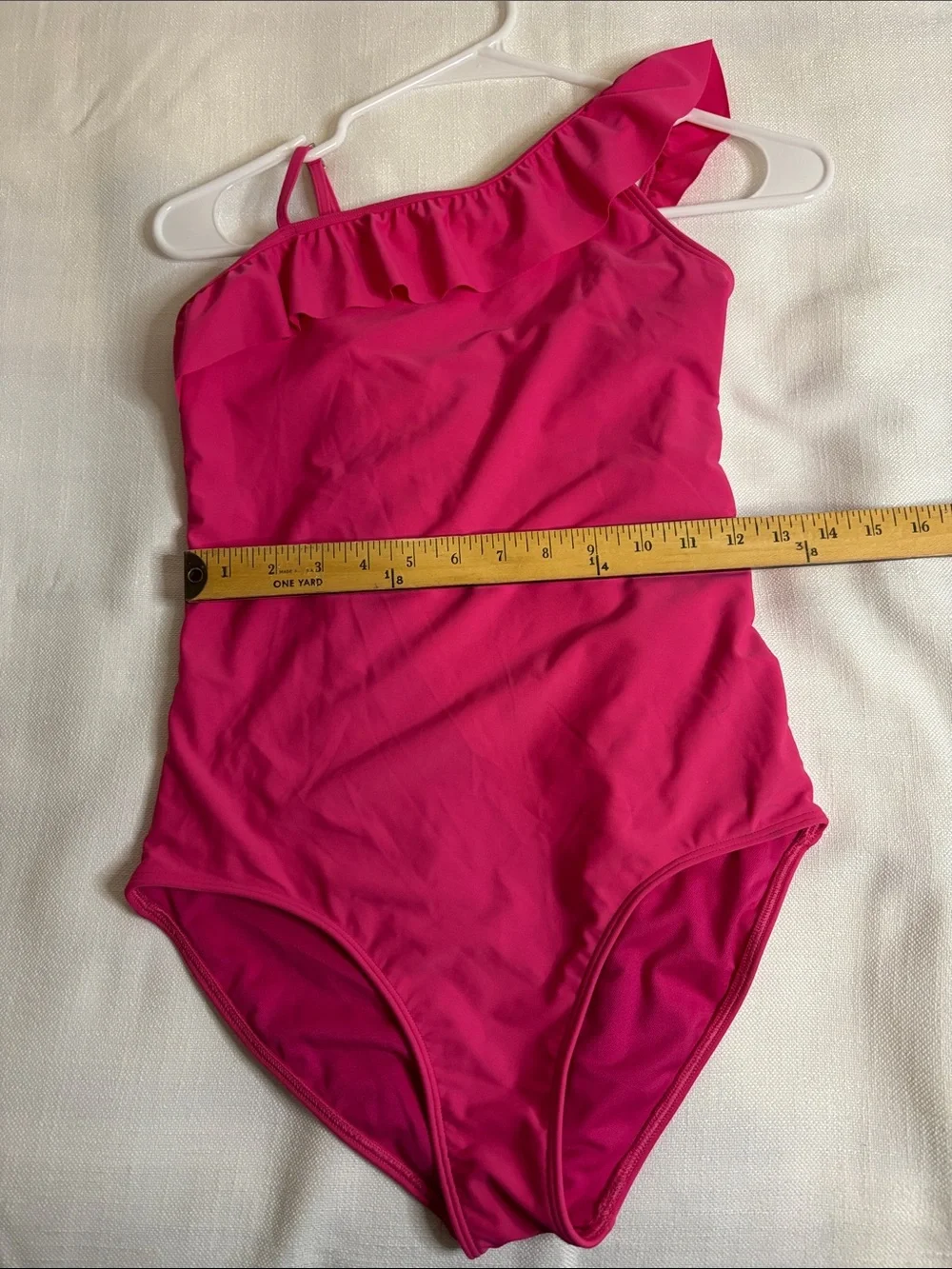 abercrombie kids Fuchsia One-Shoulder Ruffle One-Piece Swimsuit -335sku